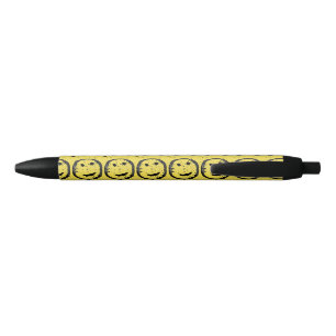 Bolígrafo De Tinta Negra Guay Seted Happy Sonriente patrón de cara amarillo