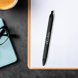 Bolígrafo De Tinta Negra Guión de nombre negro elegante