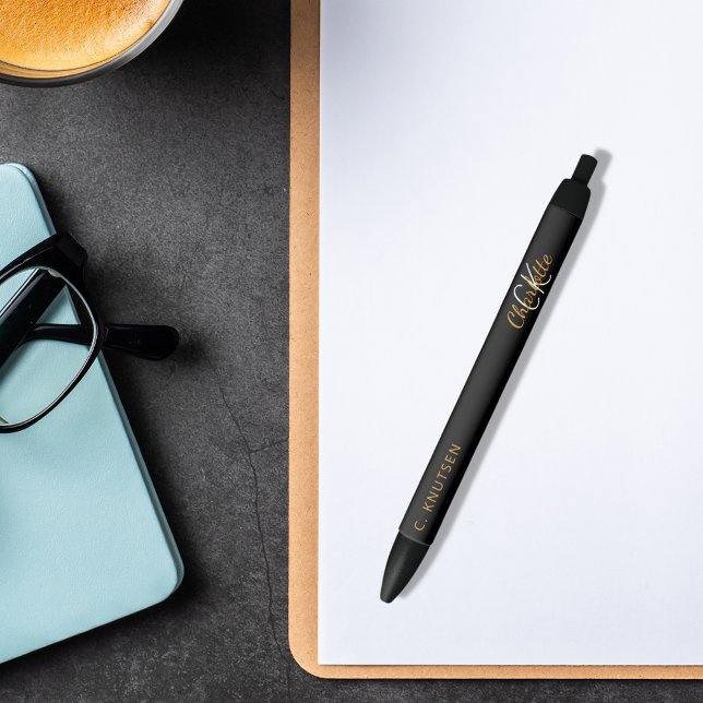 Bolígrafo De Tinta Negra Guión del nombre del monograma del personalizado d (Subido por el creador)