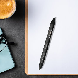 Bolígrafo De Tinta Negra Guión para el nombre en monograma del personalizad