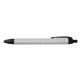 Bolígrafo De Tinta Negra Guión simple - Plata y Blanco - Empresa/Evento