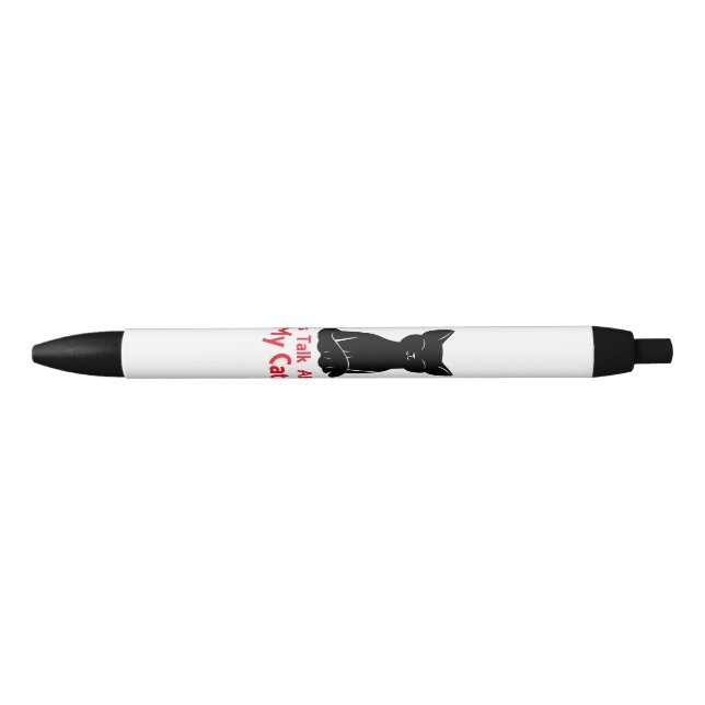 Bolígrafo De Tinta Negra Hablemos de mi gato (Anverso)