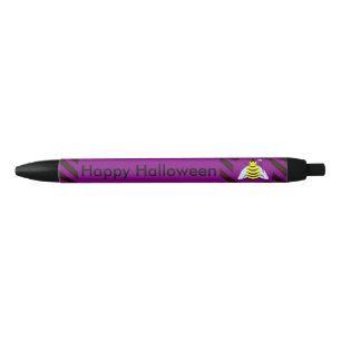 Bolígrafo De Tinta Negra Halloween Magic Bee Wizard Purple and Black Stripe