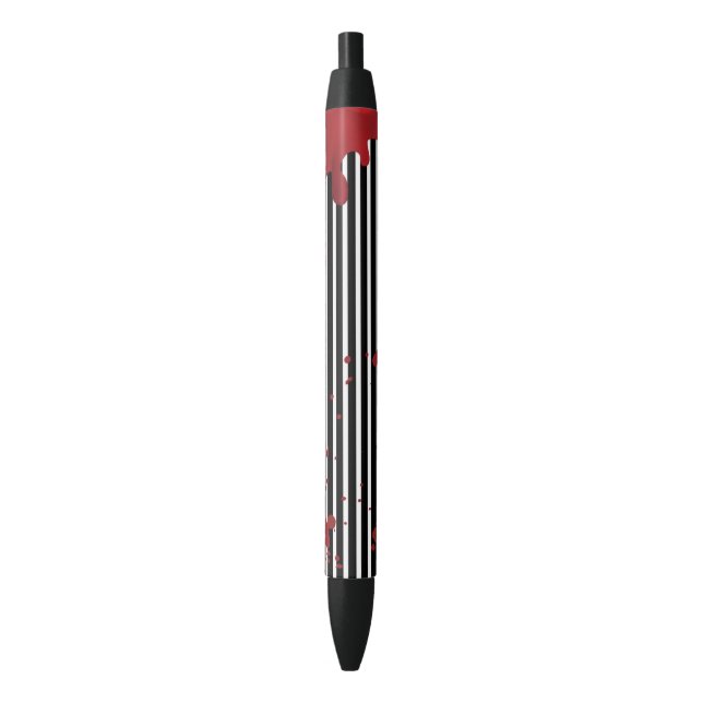 Bolígrafo De Tinta Negra Halloween negro y blanco sangriento (Frente vertical)