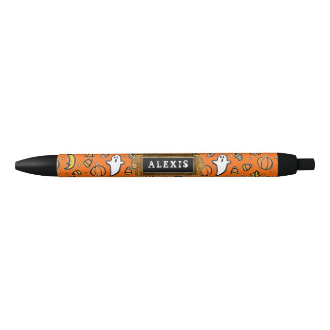 Bolígrafo De Tinta Negra Halloween personalizado (Anverso)