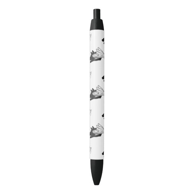 Bolígrafo De Tinta Negra Hand Silhouette Wolf (Frente vertical)