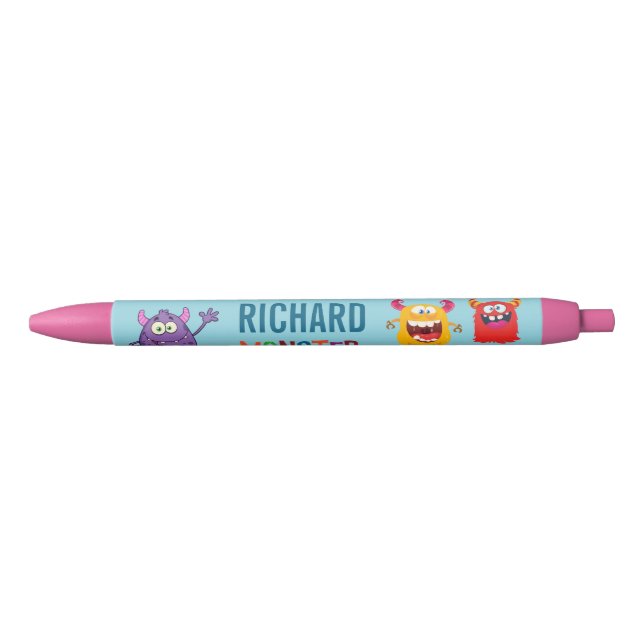 Bolígrafo De Tinta Negra Happy Birthday Pen with FUN Monsters kids (Anverso)