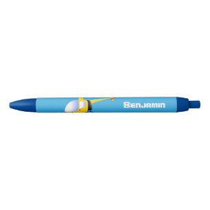 Bolígrafo De Tinta Negra Helicóptero de personalizado alegre amarillo lindo