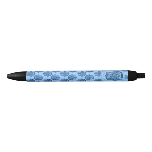 Bolígrafo De Tinta Negra Henna Hand de Hamsa (Azul) (Anverso)