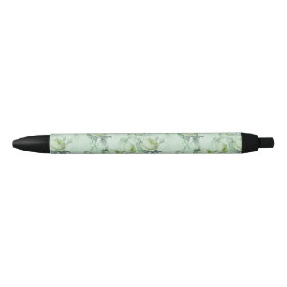 Bolígrafo De Tinta Negra Hermosa Floral Vintage