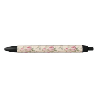 Bolígrafo De Tinta Negra Hermosa Floral Vintage