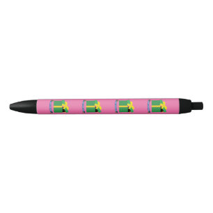 Bolígrafo De Tinta Negra Hermoso mirlo asomándose desde una caja de regalo