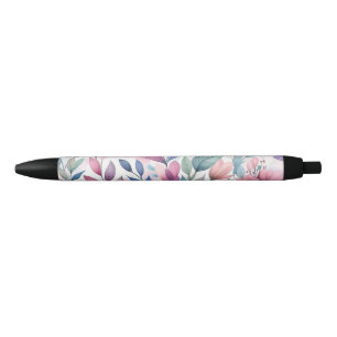 Bolígrafo De Tinta Negra Hermoso patrón continuo de flores coloridas