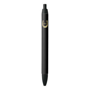 Bolígrafo De Tinta Negra Herradura dorada