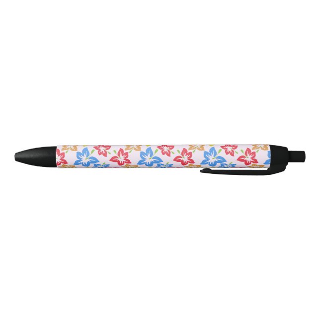 Bolígrafo De Tinta Negra Hibiscus Colorido, Patrón De Flores (Parte de abajo)