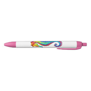 Bolígrafo De Tinta Negra Hipoahoría marino poligonal arcoiris