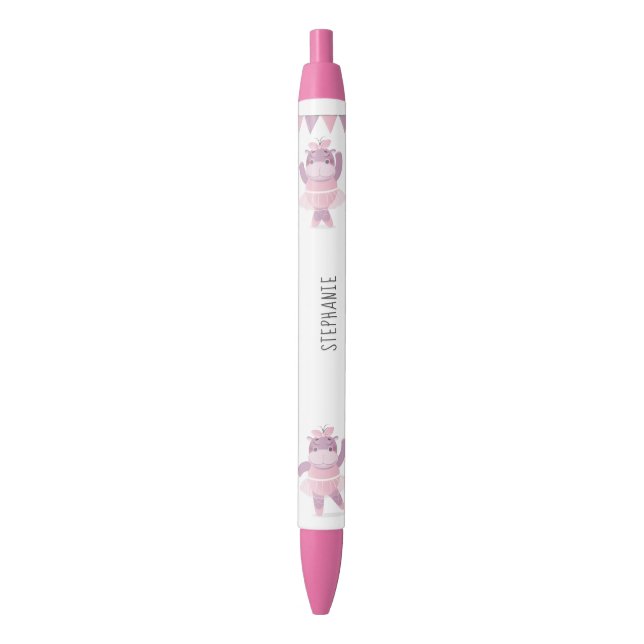 Bolígrafo De Tinta Negra Hippo Ballerina (Frente vertical)