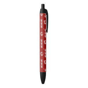 Bolígrafo De Tinta Negra Ho Ho Ho Rojo Santa Feliz Navidad Fiesta
