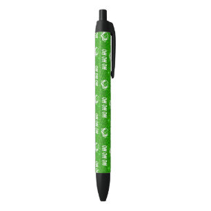 Bolígrafo De Tinta Negra Ho Ho Ho Santa Verde Navidad Festejo Feliz Navidad