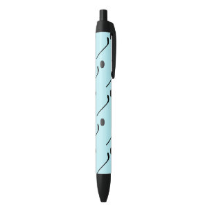 Bolígrafo De Tinta Negra Hockey sobre hielo palos de color negro Disco azul