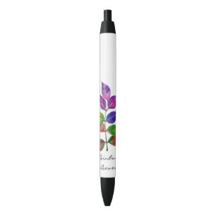 Bolígrafo De Tinta Negra Hojas de arcoiris acuáticas