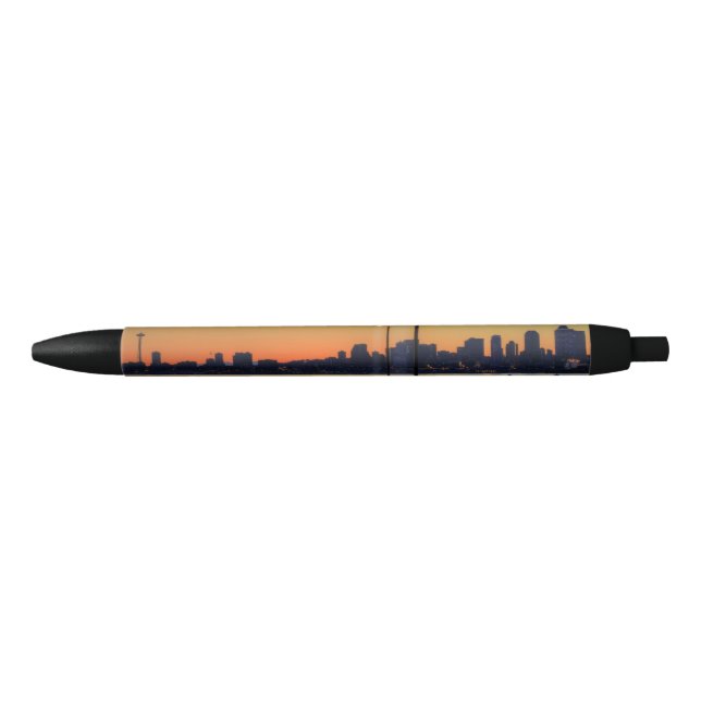 Bolígrafo De Tinta Negra Horizonte céntrico de Seattle Washington (Anverso)