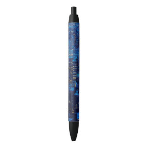 Bolígrafo De Tinta Negra Horizonte de NYC, opinión de alto ángulo en la