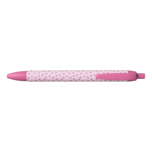 Bolígrafo De Tinta Negra huellas rosadas (Reverso)