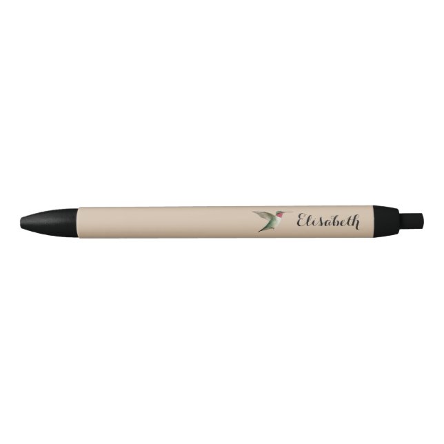 Bolígrafo De Tinta Negra Hummingbird con trompeta de Personalizado (Anverso)