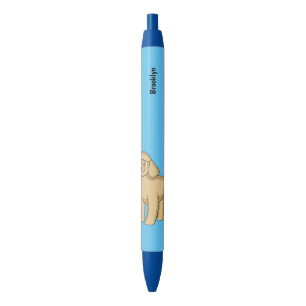 Bolígrafo De Tinta Negra Ilustracion de personalizado de caniche marrón fel