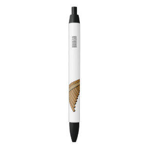 Bolígrafo De Tinta Negra Ilustracion de personalizado de la flauta de pan /