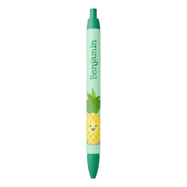 Bolígrafo De Tinta Negra Ilustracion de personalizado de piña cuta (Frente vertical)