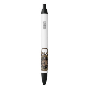 Bolígrafo De Tinta Negra Ilustracion de personalizado de reloj de alarma