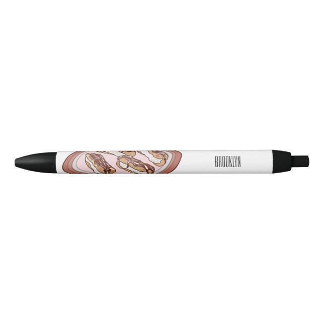 Bolígrafo De Tinta Negra Ilustracion de personalizado eclair de chocolate (Anverso)