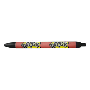 Bolígrafo De Tinta Negra Ilustracion de rock de estilo cómico