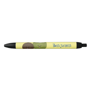 Bolígrafo De Tinta Negra Ilustracion personalizado de cocos kawaii alegres