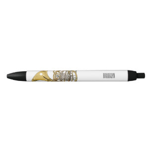 Bolígrafo De Tinta Negra Ilustracion personalizado de cuerno francés