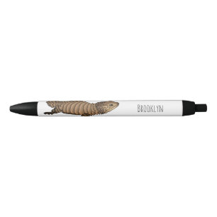 Bolígrafo De Tinta Negra Ilustracion personalizado de lagarto de Armadillo