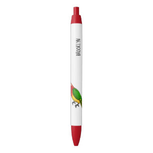 Bolígrafo De Tinta Negra Ilustracion personalizado de loro feliz