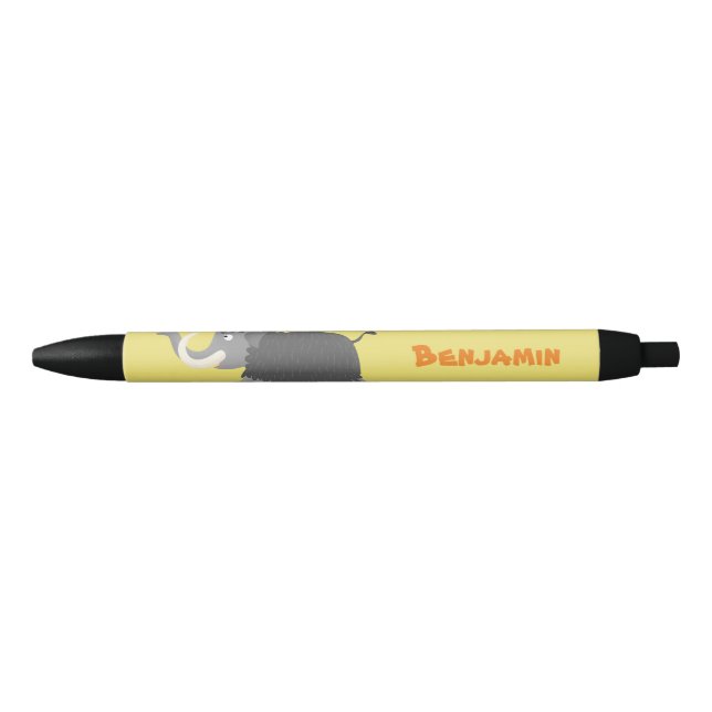 Bolígrafo De Tinta Negra Ilustracion personalizado de mamut torpe (Anverso)