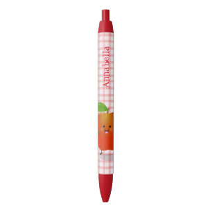 Bolígrafo De Tinta Negra Ilustracion personalizado de manzana bailando a la