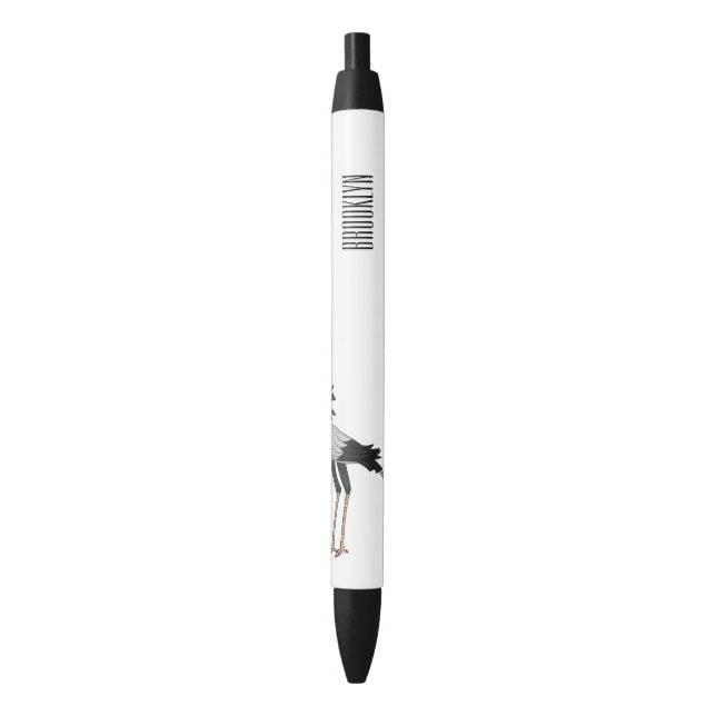 Bolígrafo De Tinta Negra Ilustracion personalizado de pájaro de Secretario (Frente vertical)