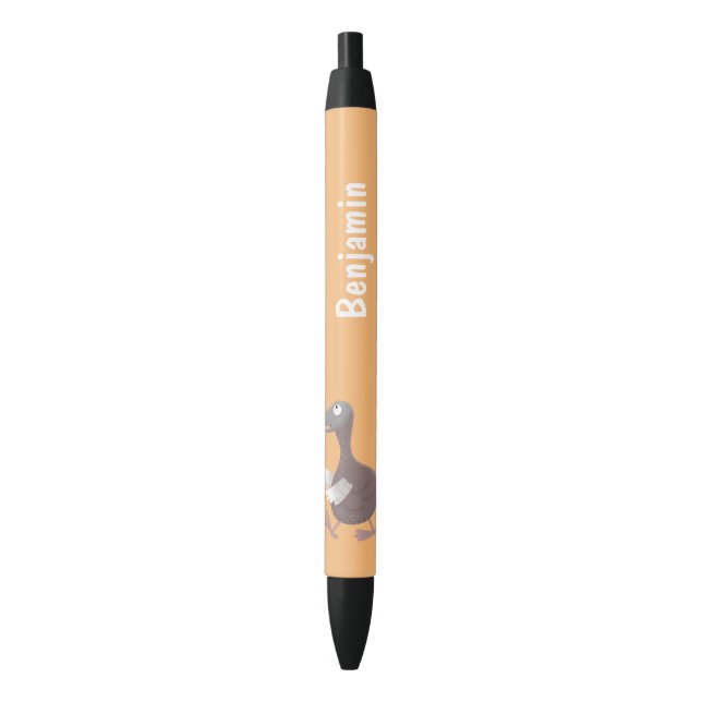 Bolígrafo De Tinta Negra Ilustracion personalizado de pájaro dodo gracioso (Frente vertical)