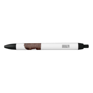 Bolígrafo De Tinta Negra Ilustracion personalizado de vaca de Highland