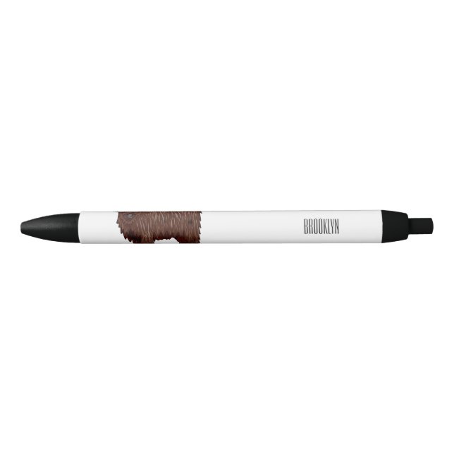 Bolígrafo De Tinta Negra Ilustracion personalizado de vaca de Highland (Anverso)