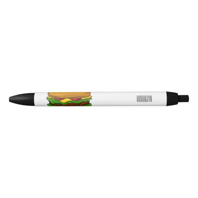 Bolígrafo De Tinta Negra Ilustracion personalizado Hamburger (Anverso)