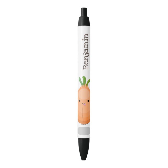 Bolígrafo De Tinta Negra Ilustracion personalizado verde de cebolla marrón  (Frente vertical)