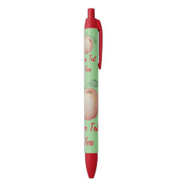 Bolígrafo De Tinta Negra Ilustracion rojo de la manzana con diseño verde de