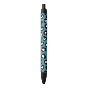 Bolígrafo De Tinta Negra Impresión animal, leopardo azul, puntos de chita,