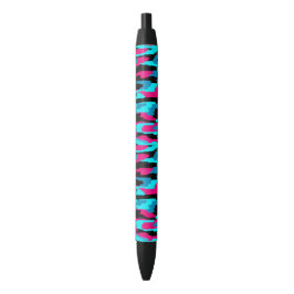 Bolígrafo De Tinta Negra Impresión de arte abstracto rosa, negro y azul